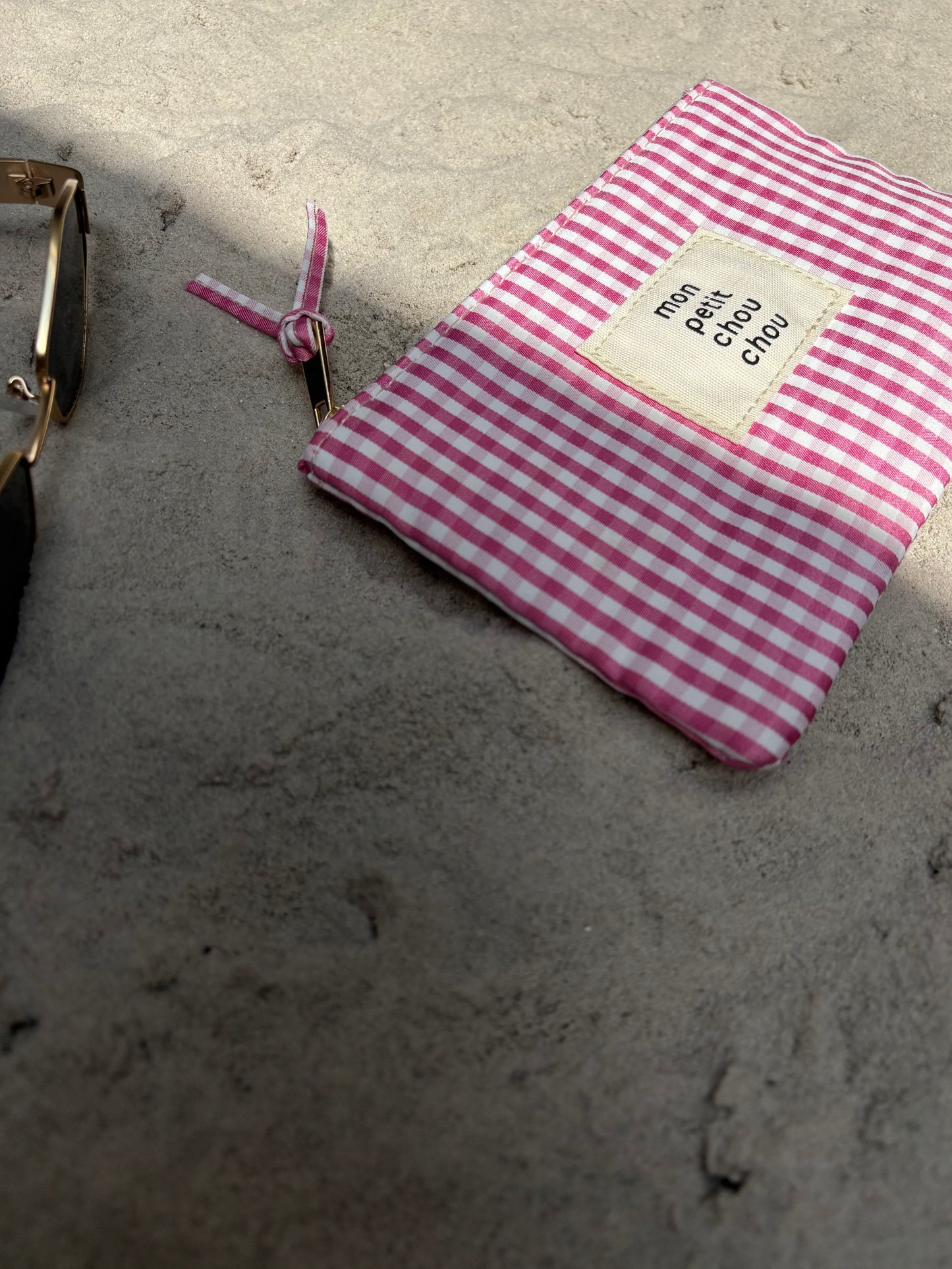 POCHETTE · Vichy rose et blanc