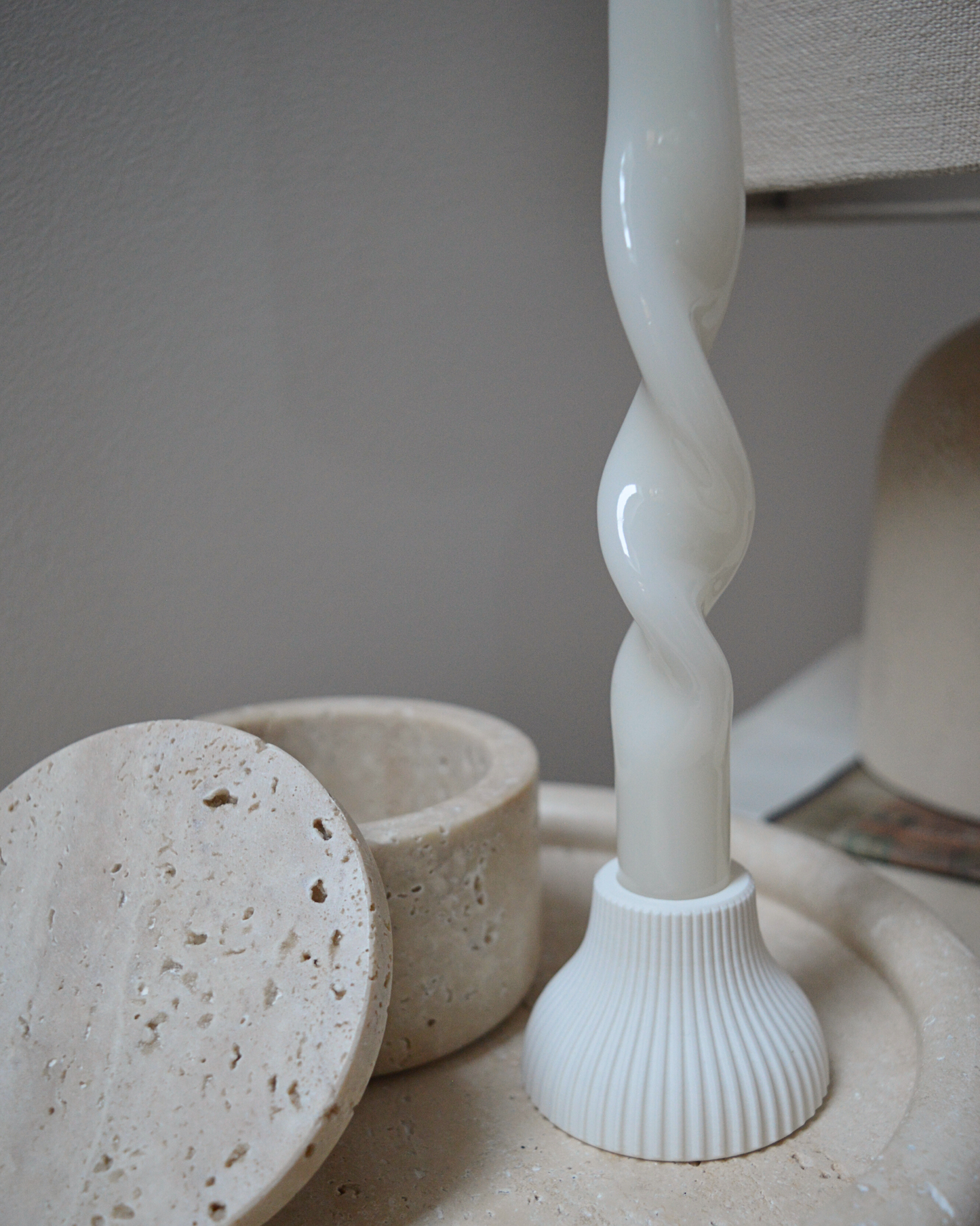 Bougies Twist · Paquet de 3, blanc