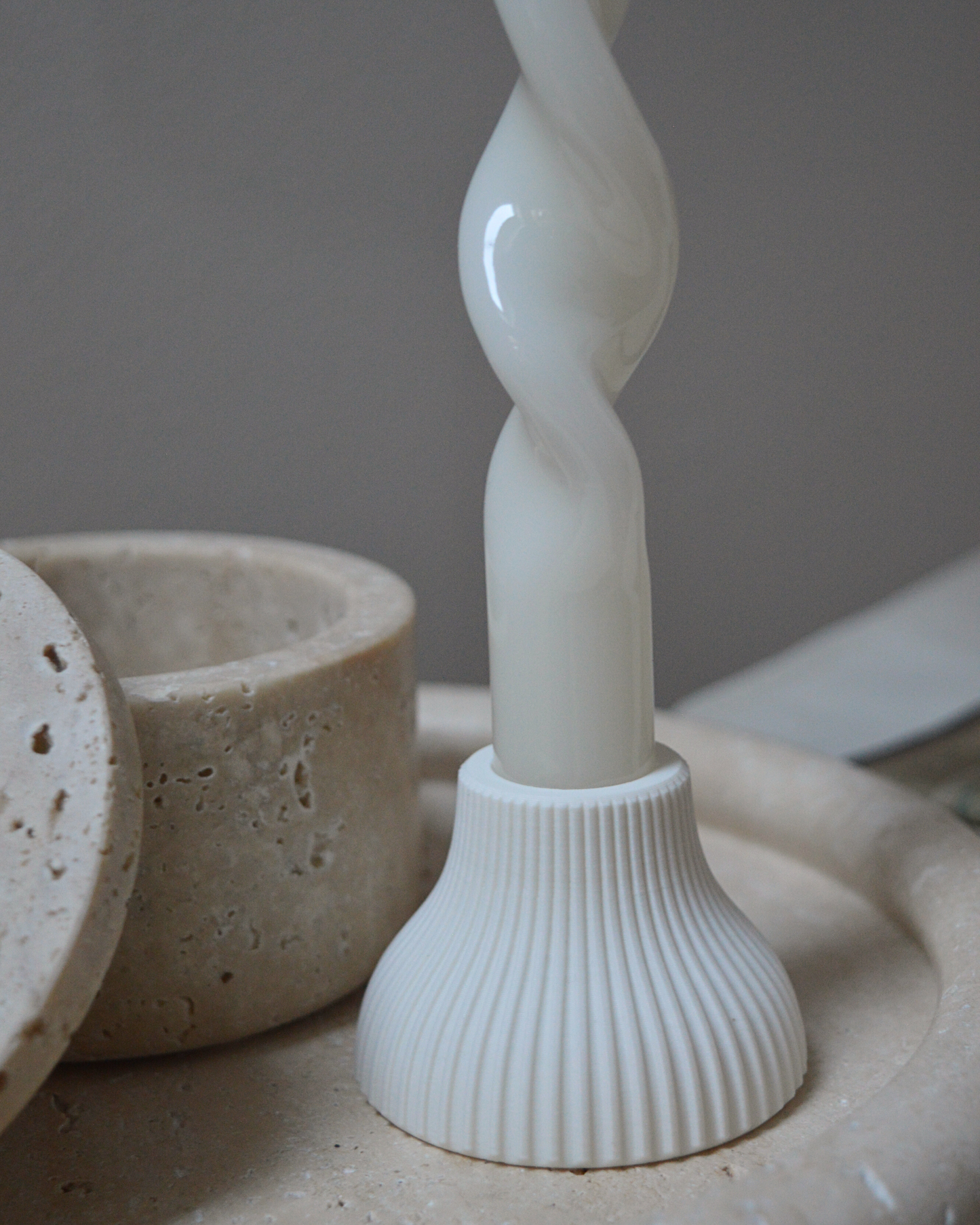 Bougies Twist · Paquet de 3, blanc