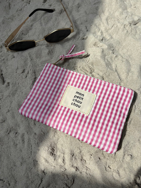 POCHETTE · Vichy rose et blanc