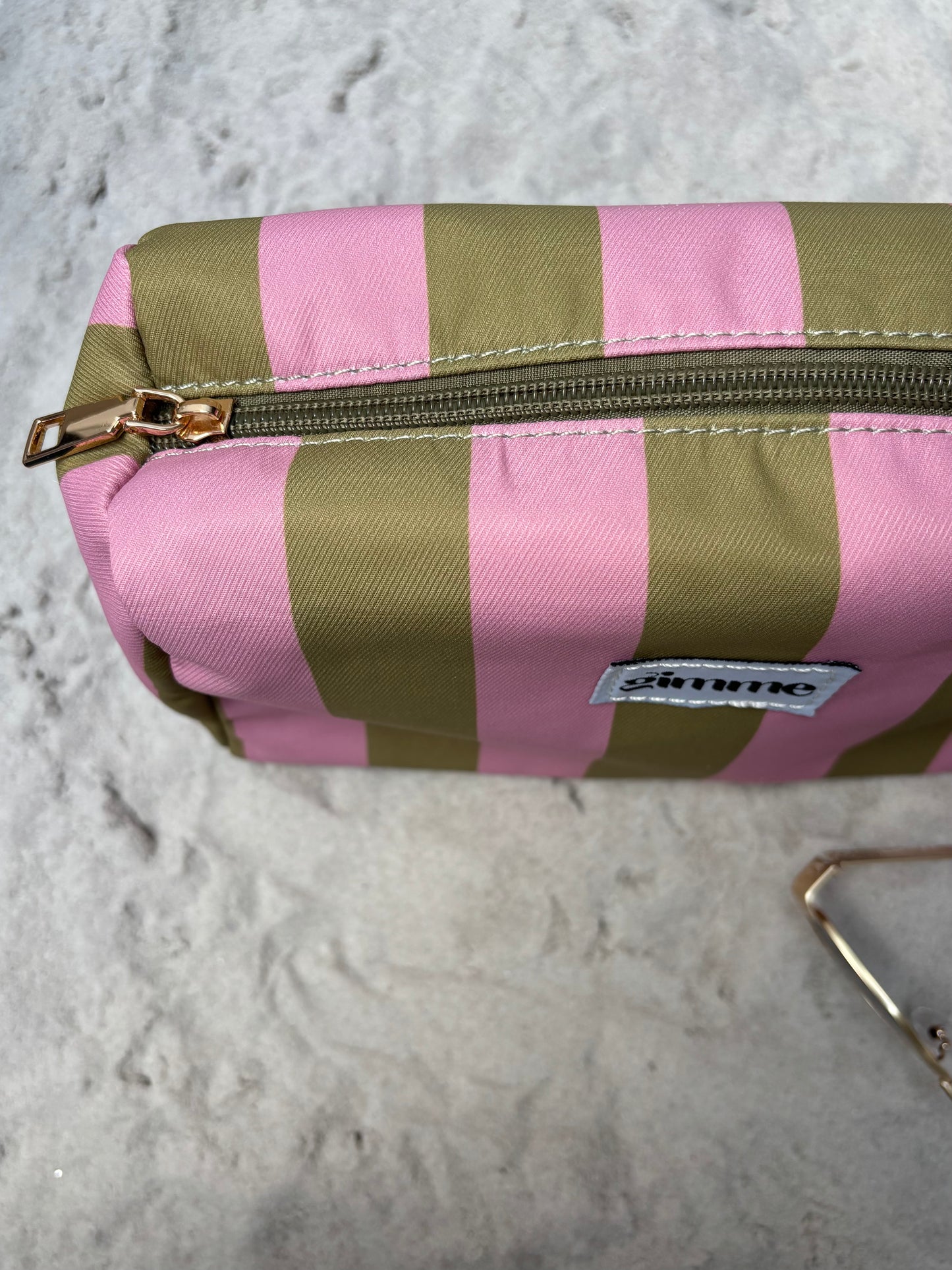 POCHETTE · Striped, rose et olive