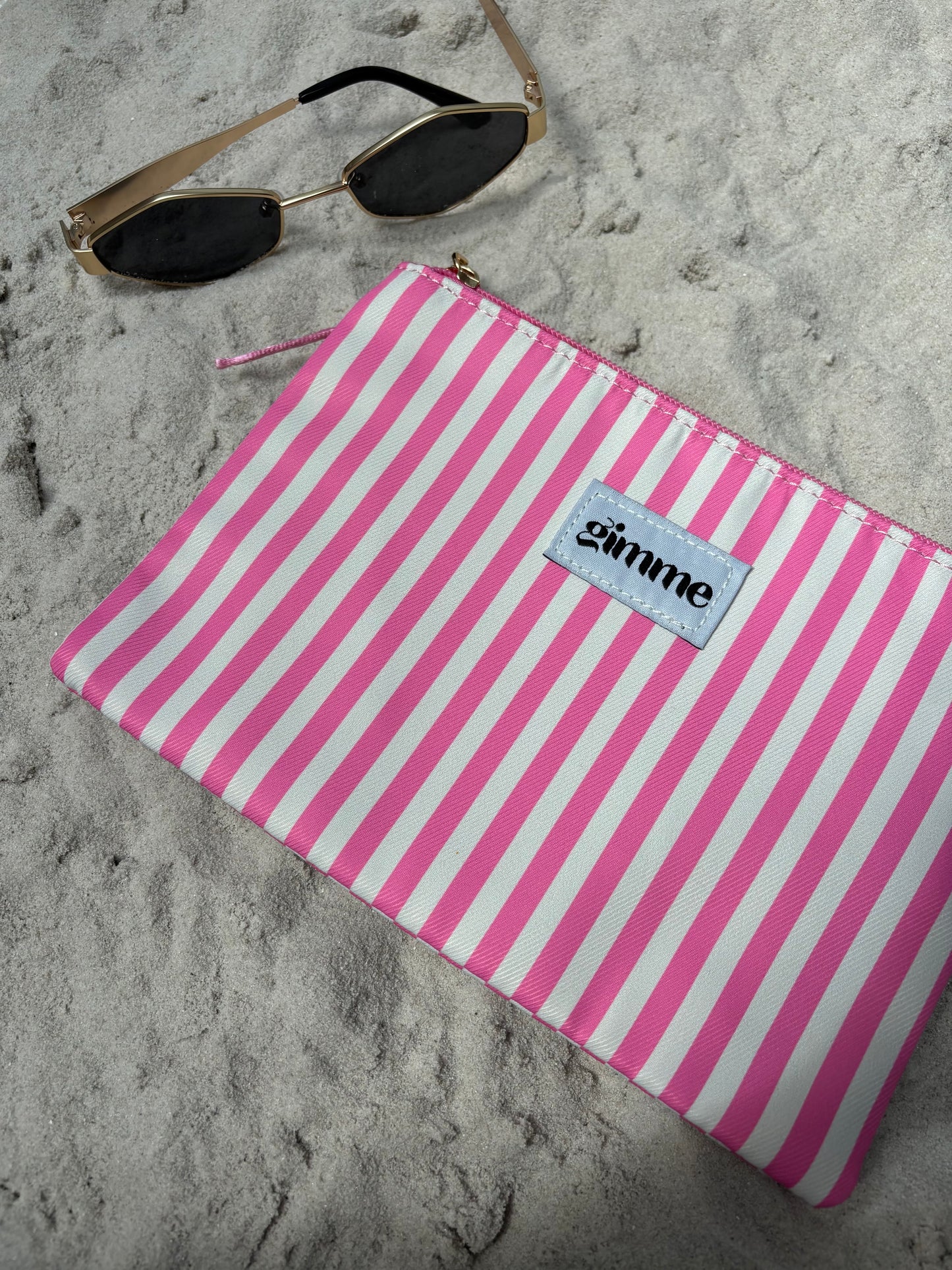 POCHETTE · Striped, rose et blanc