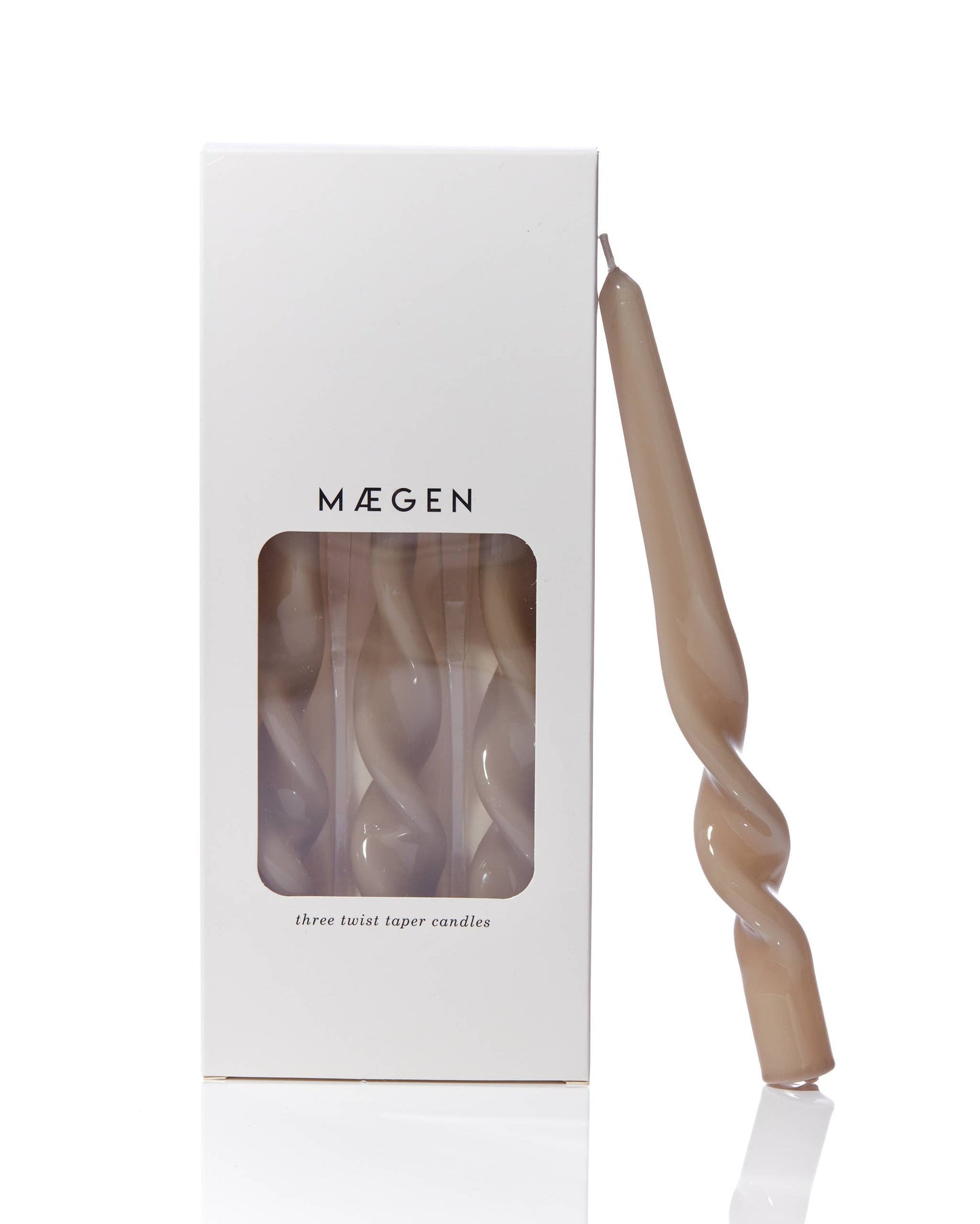 Bougies Twist · Paquet de 3, taupe