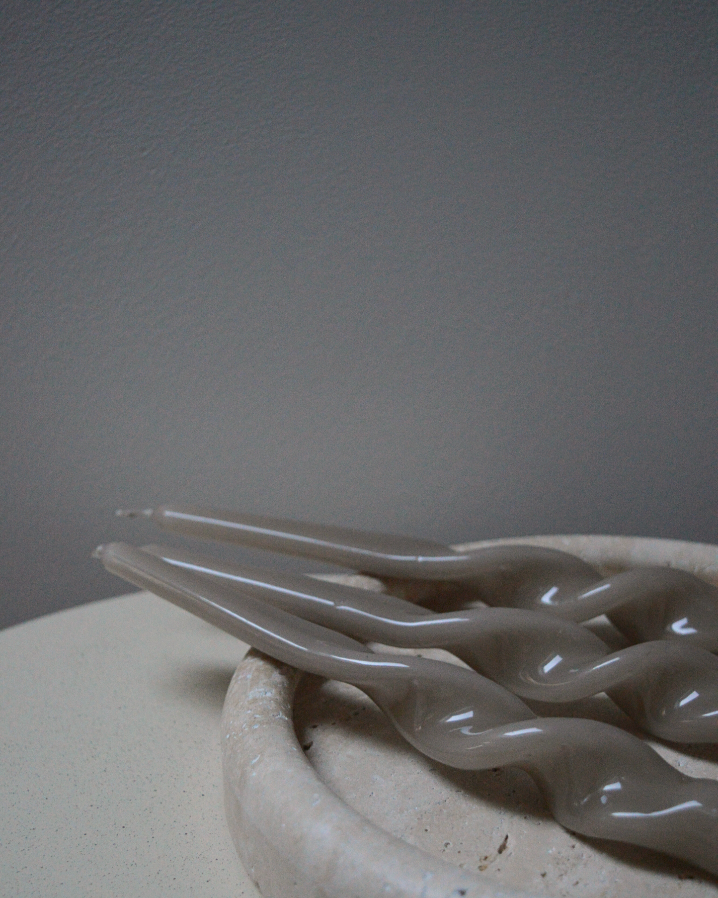 Bougies Twist · Paquet de 3, taupe