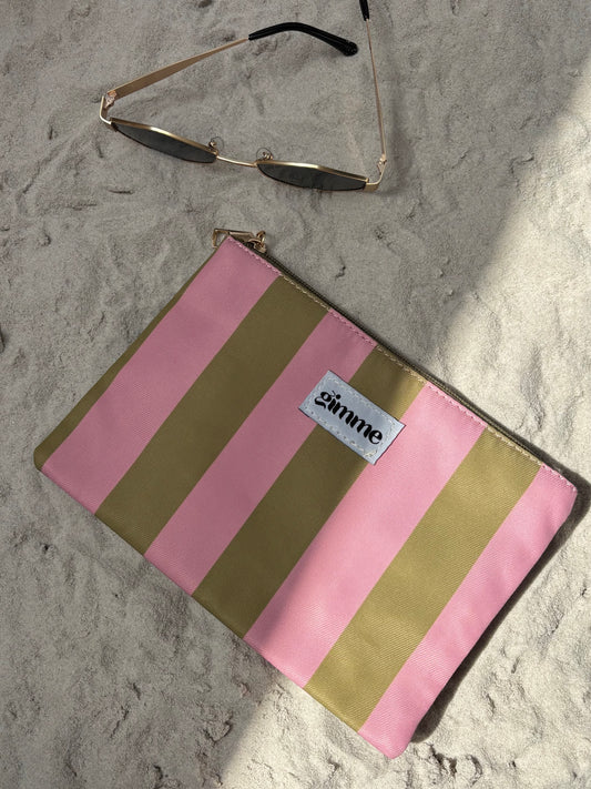 POCHETTE · Striped, rose et olive