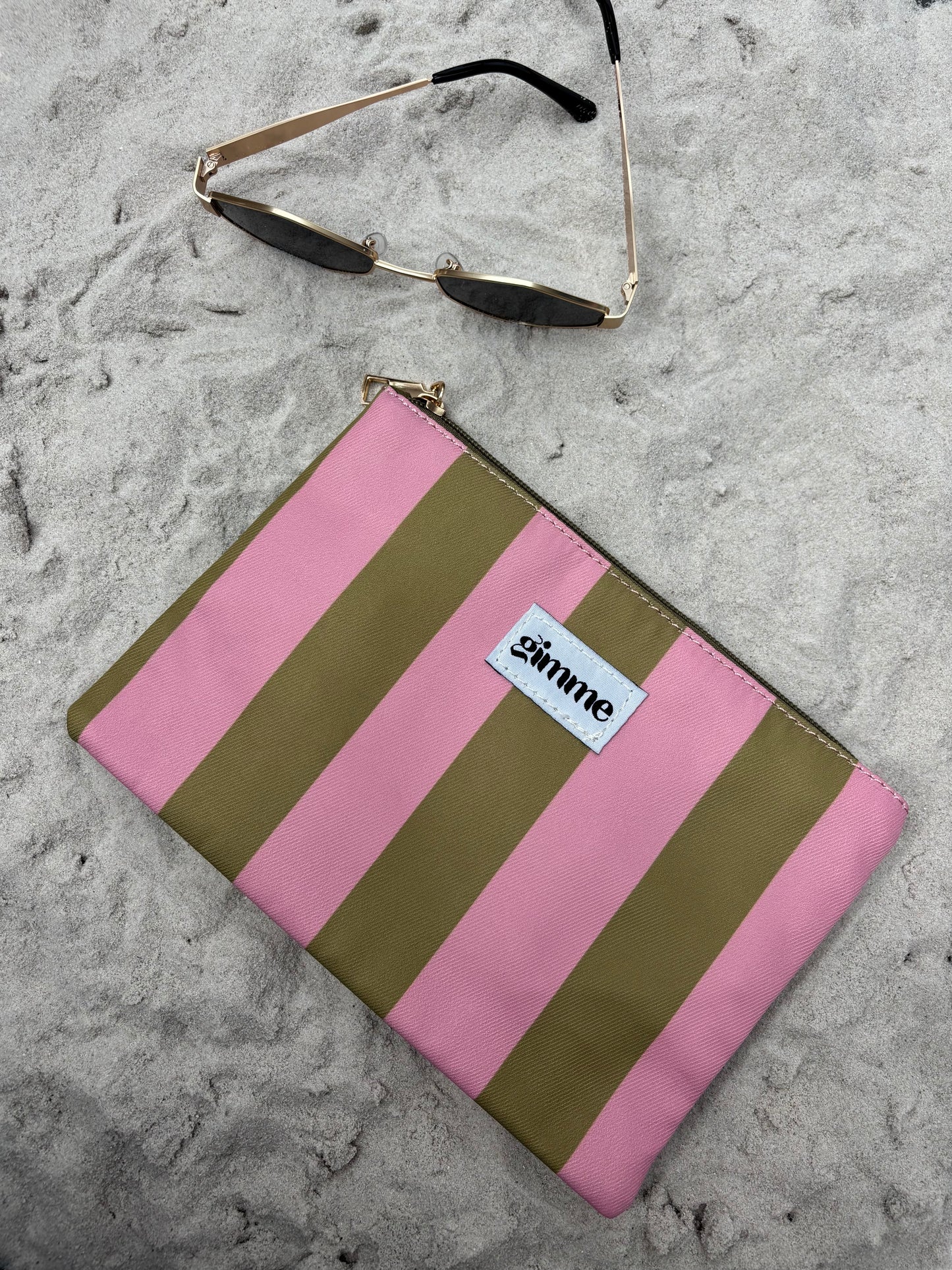 POCHETTE · Striped, rose et olive