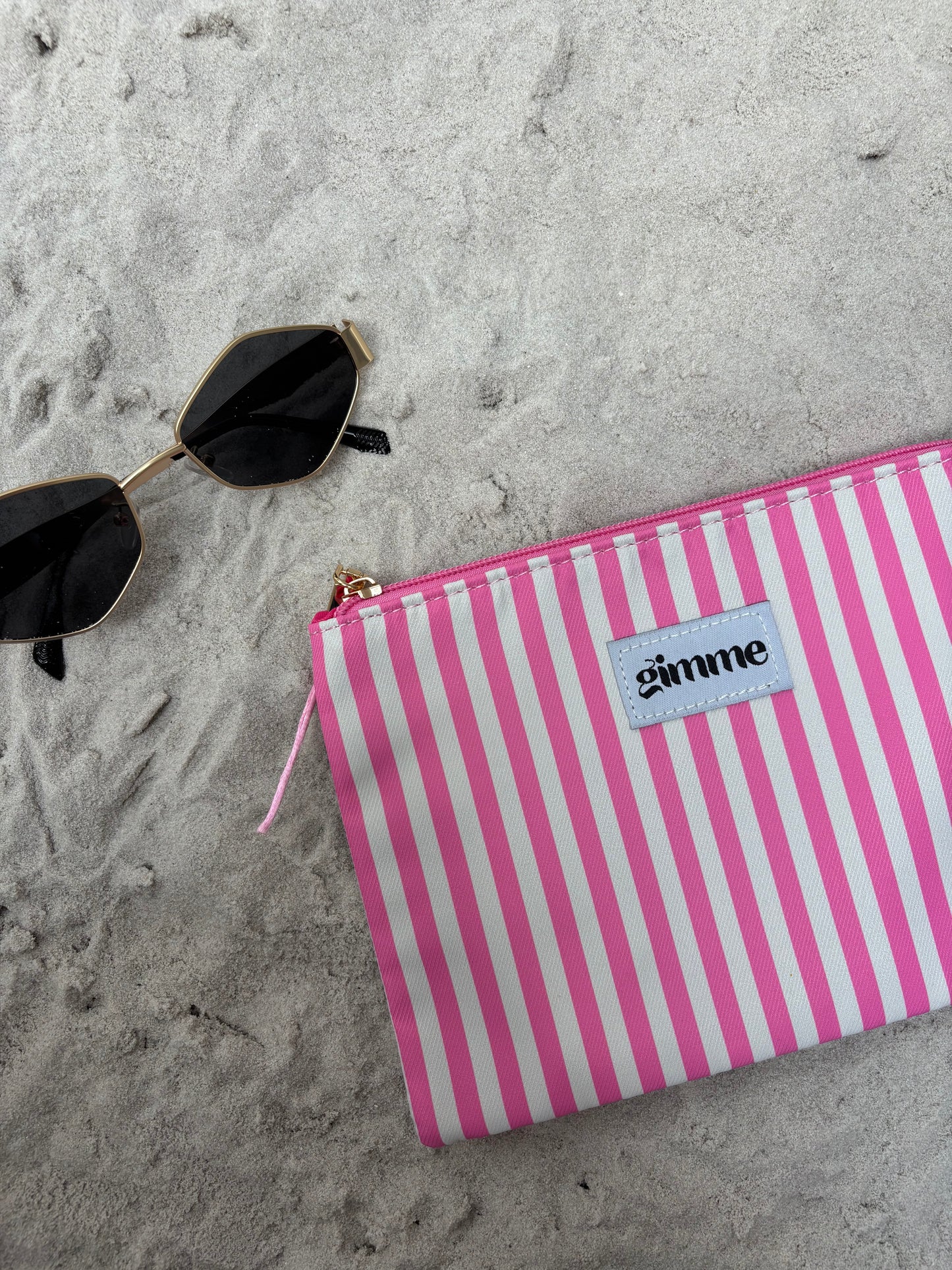 POCHETTE · Striped, rose et blanc