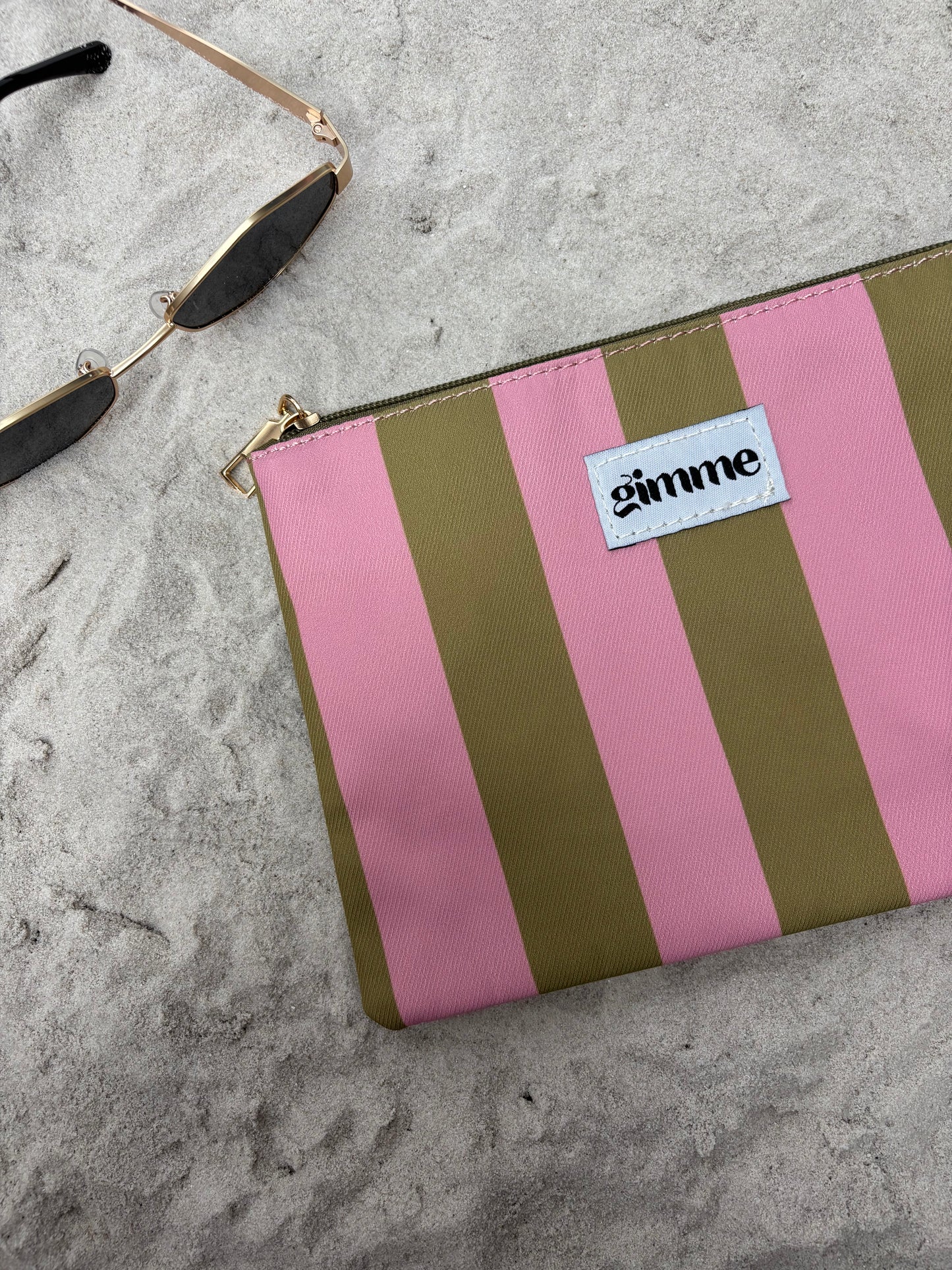 POCHETTE · Striped, rose et olive