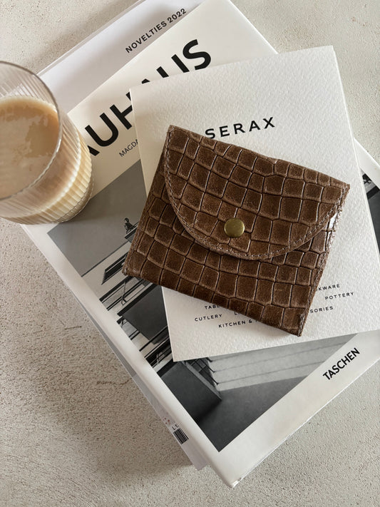 PORTE-CARTES · Croco brun