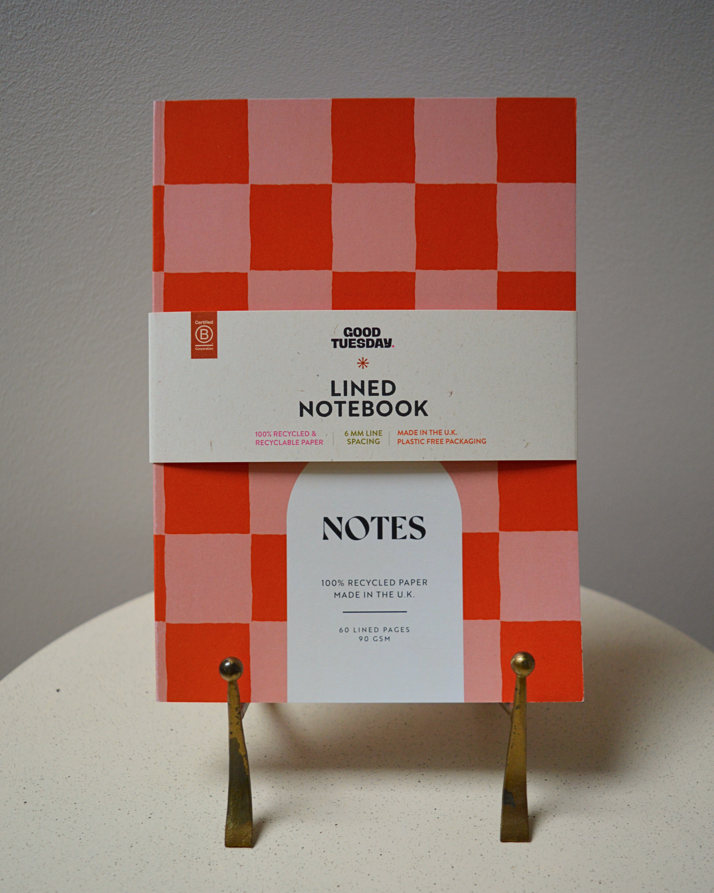 CARNET DE NOTES · Peach & Cherry Check