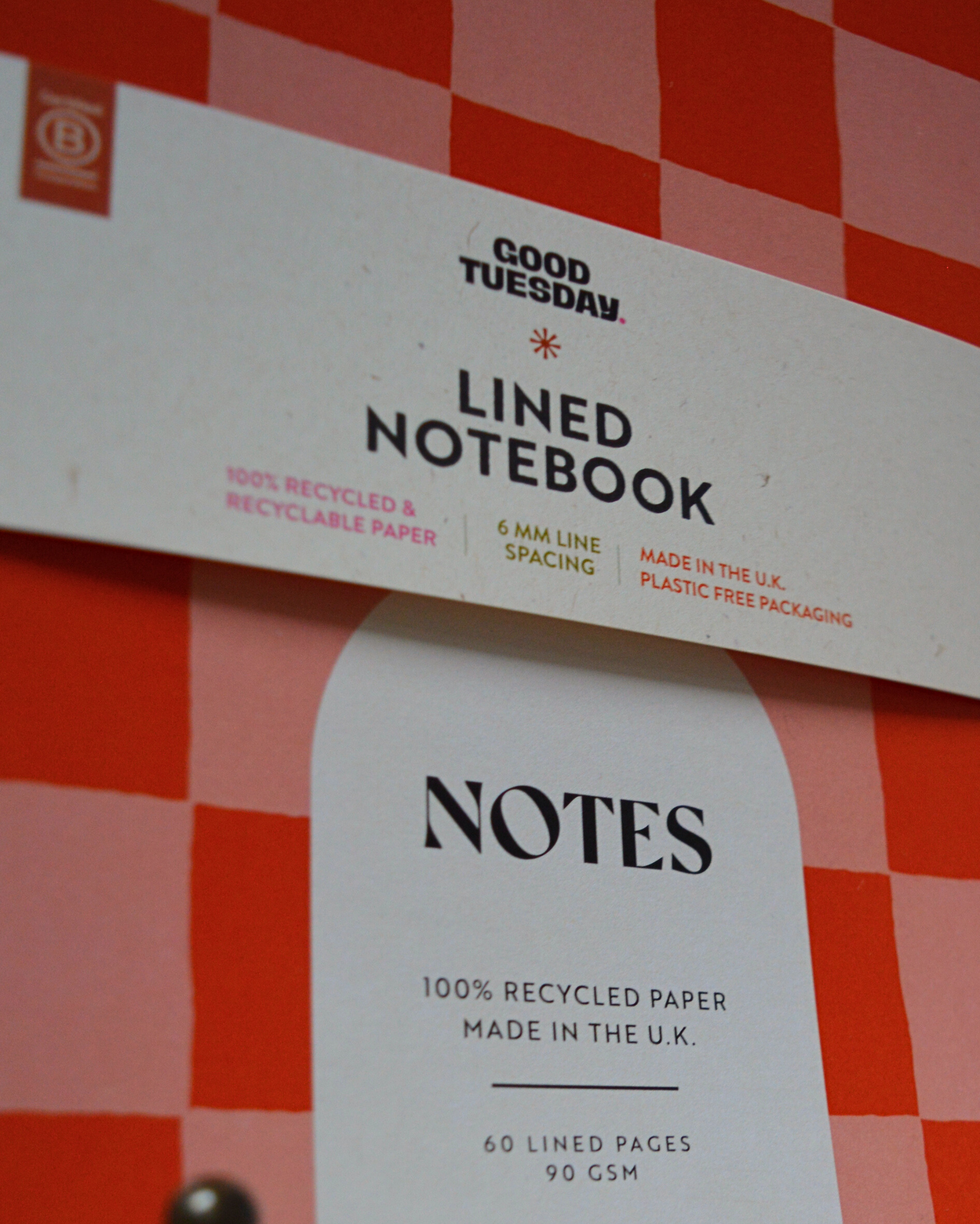 CARNET DE NOTES · Peach & Cherry Check