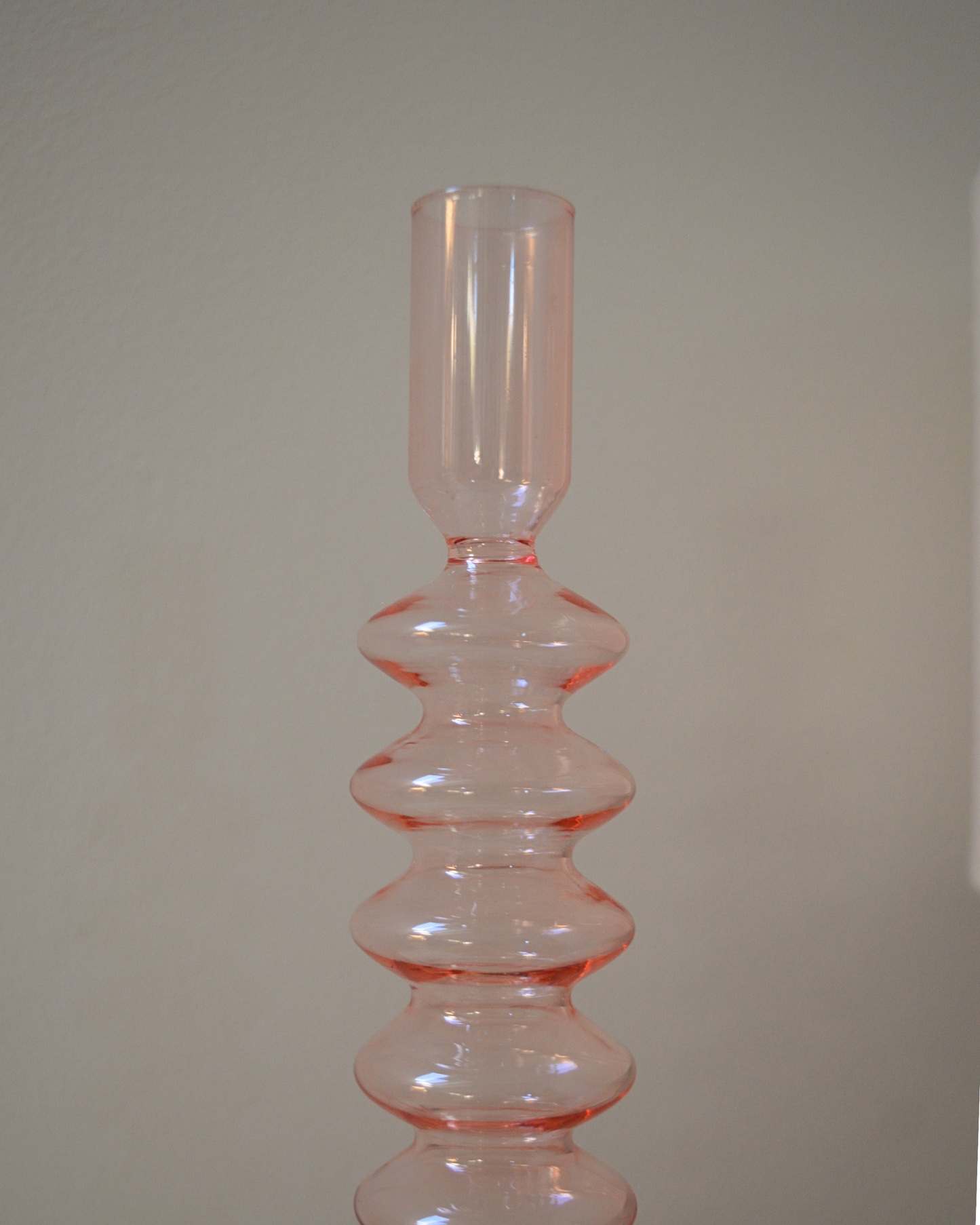 BOUGEOIR · Verre coloré rose