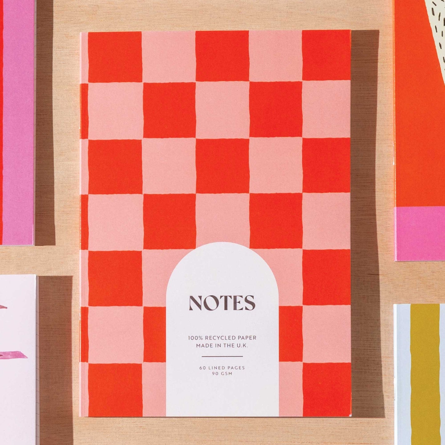 CARNET DE NOTES · Peach & Cherry Check