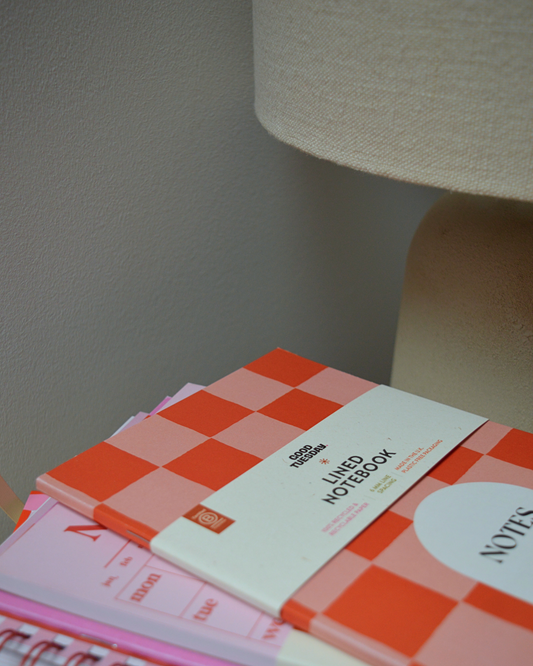 CARNET DE NOTES · Peach & Cherry Check