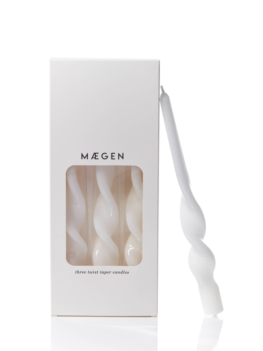 Bougies Twist · Paquet de 3, blanc