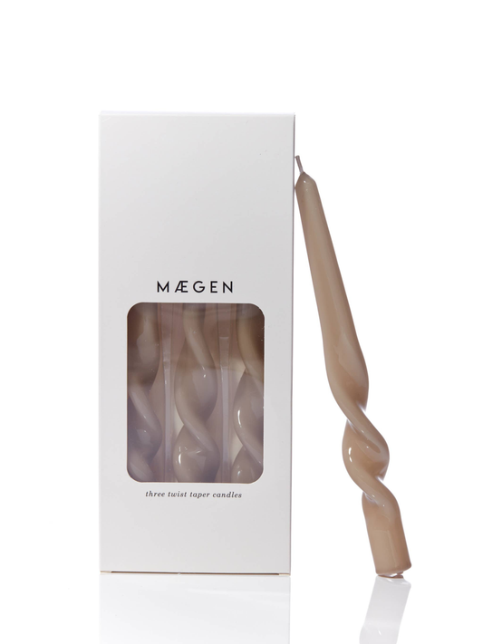Bougies Twist · Paquet de 3, taupe