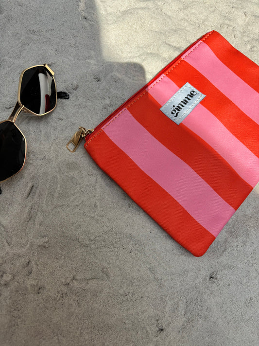 POCHETTE · Striped, rose et orange sanguine