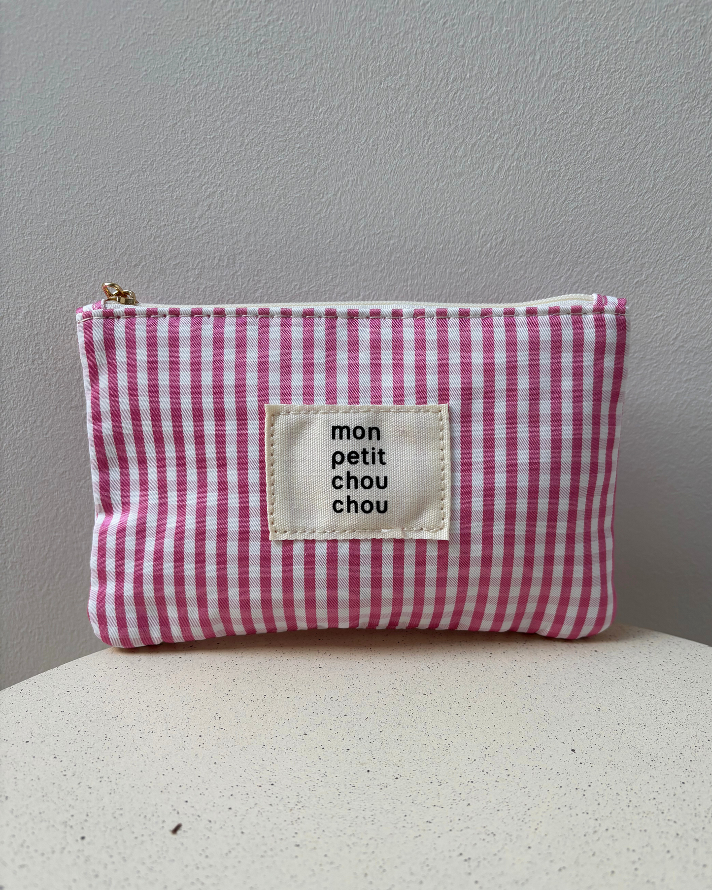 POCHETTE · Damier rose et blanc