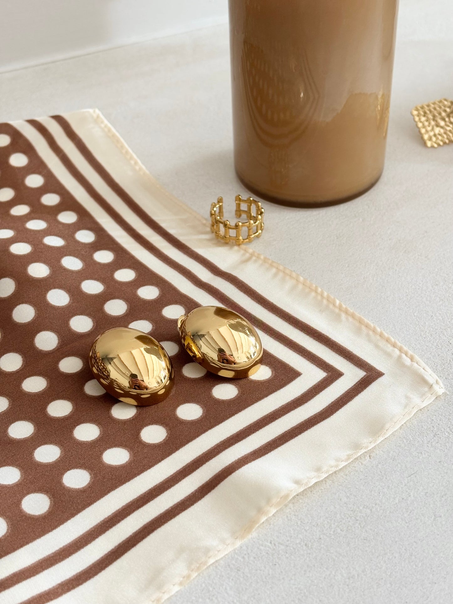 Carré de soie · Polka brown