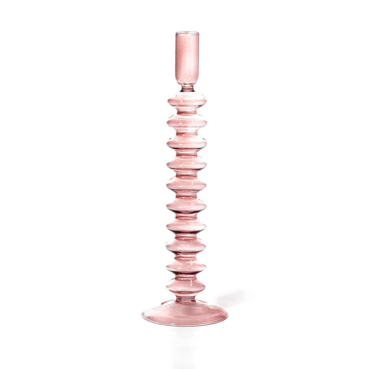 BOUGEOIR · Verre coloré rose